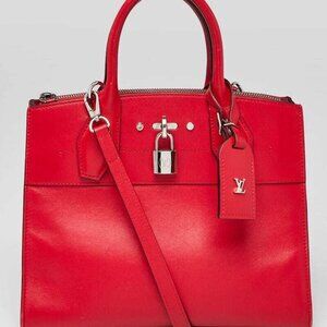Louis Vuitton Red Smooth Leather City Steamer Mini Bag